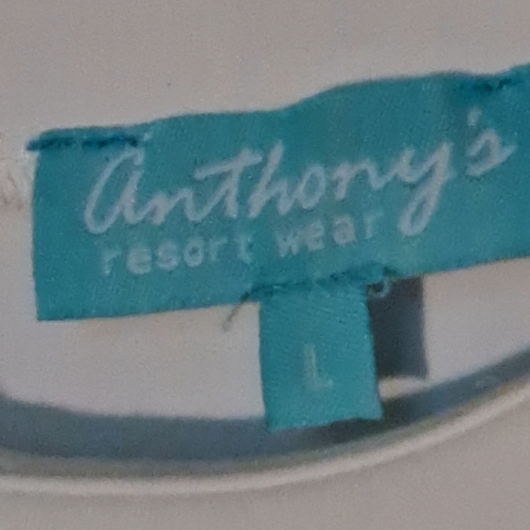 Anthony's Resort wear White Sleeveless Tank Top Size L #154 - Picture 3 of 4